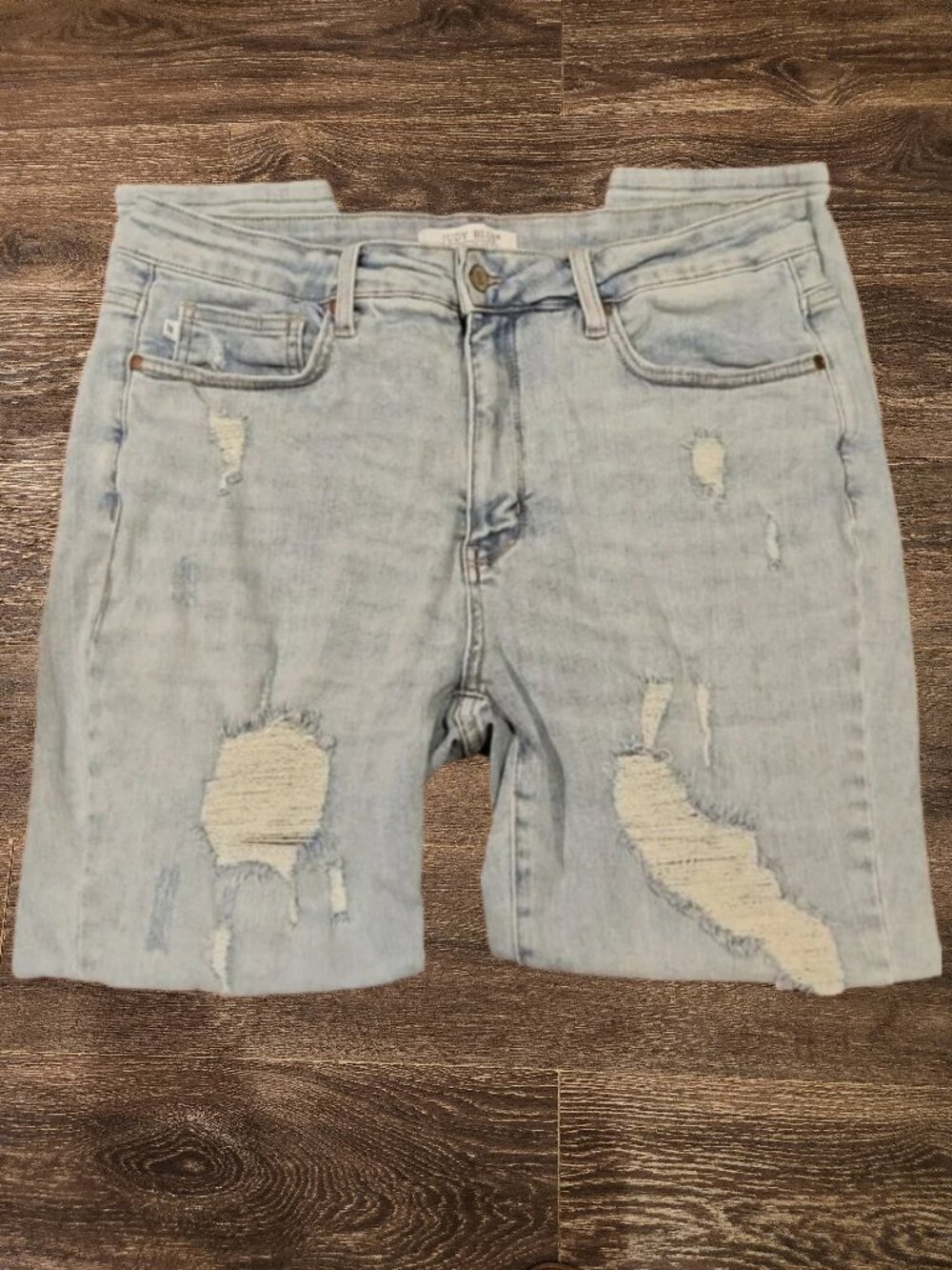 ❤️ JUDY BLUE HIGH RISE TUMMY CONTROL DISTRESSED SKINNY JEANS, 18W (34 WOMAN) - Picture 3 of 10